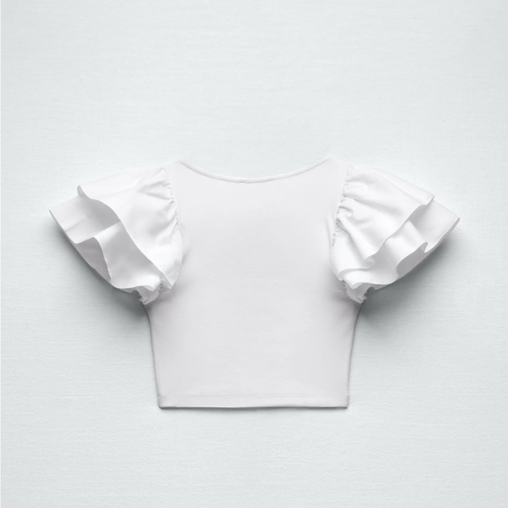 COPY - NWT Zara Ruffled Rib top - Picture 4 of 4